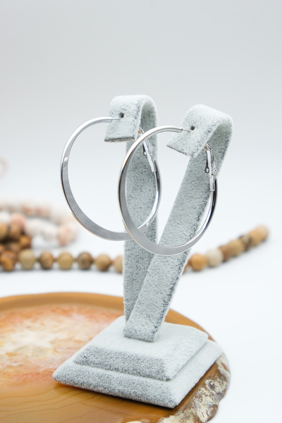 Serenite Collection Halka Gümüş Kaplama Çelik Küpe