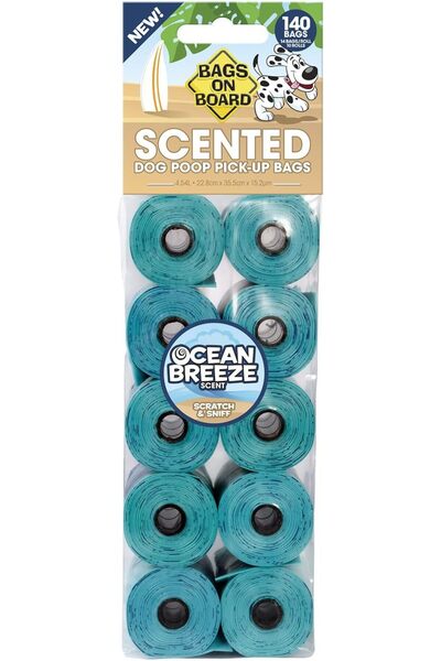 Bags on Board Dog Waste Bags Ocean Breeze 140 pcs