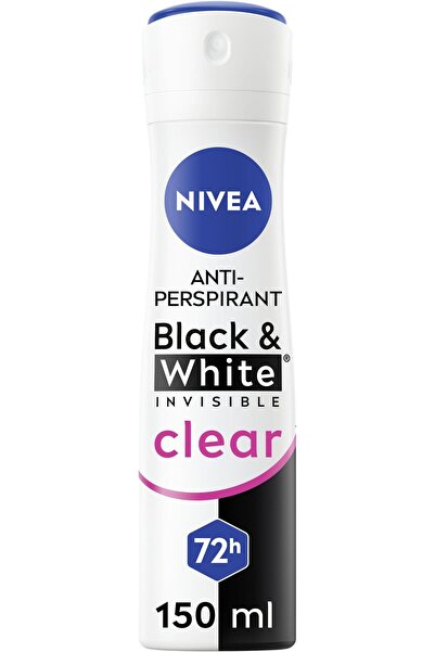 Nivea Body مزيل عرق نيفيا بلاك آند وايت غير مرئي للنساء، شفاف، حماية نشطة لمد...