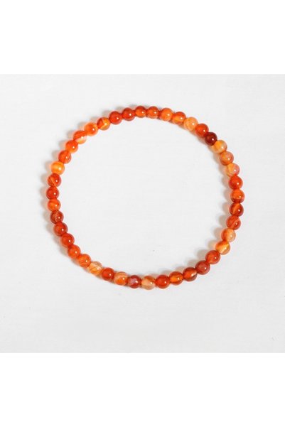 Taşmir Natural Carnelian Aa+ Quality Bracelet |   4 mm Crystal Flexible Bracelet |   Healing and Balancing Bracelet |   Stone of Luck