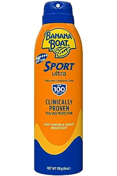 Banana Boat واقي شمس رياضي مستمر وشفاف غير مرئي - عامل حماية 100 - مثبت سريري...
