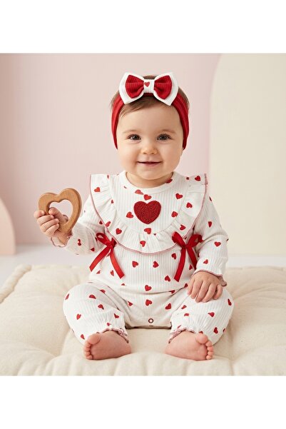 milay's life home collections بدلة أطفال بناتي مطرزة على شكل قلب مع ربطة عنق،...