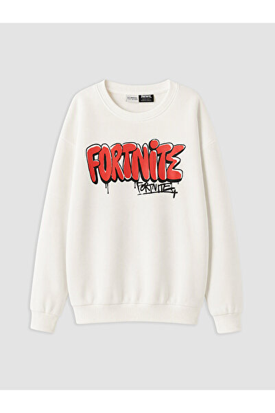 LC Waikiki Peak New Season White Printed Boys' Sweatshirt
