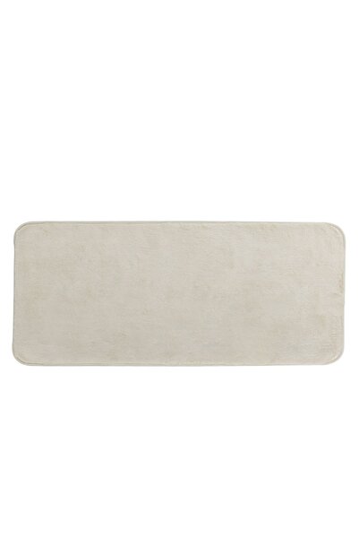 OEM Covoras decorativ hol imitatie blana rabbit bej 140x60cm antiderapant