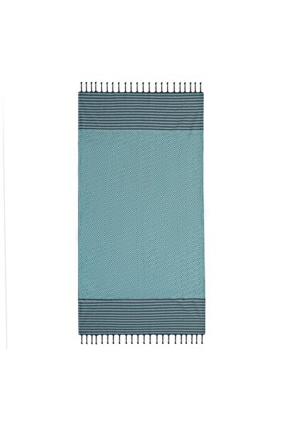 OEM Prosop Hamam Verde Menta Gri cu Modele Geometrice & Franjuri 180x100cm