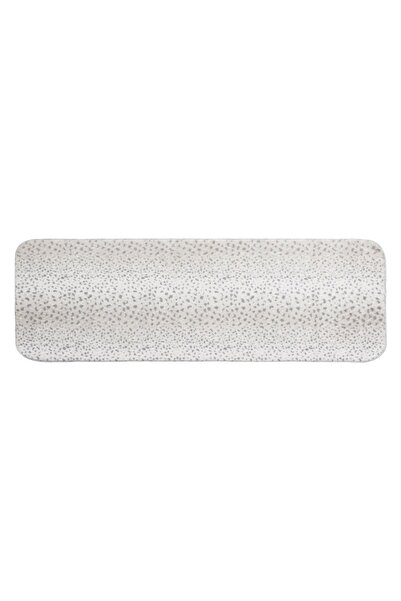 OEM Covoras Decorativ din Imitatie de Blana Gri cu Dots Bej pentru Hol 150x50cm