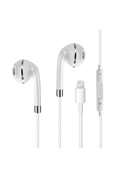 OEM Casti Handsfree Albe 8-pin cu Reglare Volum