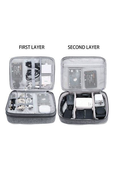 OEM Gray Case for Organizing Accessories for Electronic Products 2 Levels 27x...