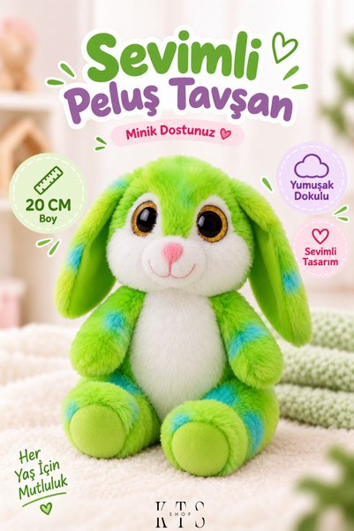 KTS SHOP Peluş Tavşan 20 cm Yumuşak Dokulu Sevimli Oyuncak Tavşan