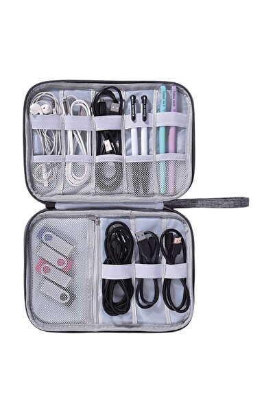 OEM Travel Electrical Appliance Organizer Case Gray 24.5x13x7.5cm