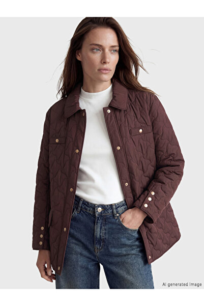 LC Waikiki Shirt Collar Quilted Women's Puffer Coat
