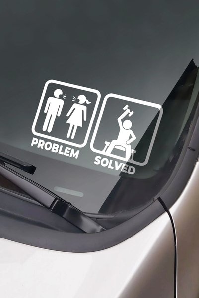 Berrybu Problem Solved Problem Solved Auto Glass Special New Sticker 20 cm