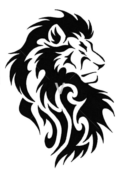 Berrybu Lion Head Design Auto Fuel Tank Cover Custom New Sticker Black 15*10 cm