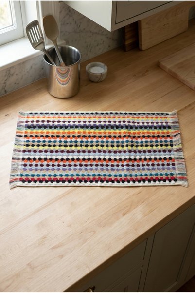 Soyoe 2-Piece 30X50 Kitchen Towels Cotton Colorful Geometric Dotted Jacquard Kitchen Towels