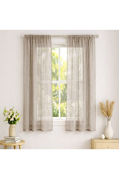 OEM Perdea Bej cu Banda pentru Fereastra 140x140cm - Perdele, Decoratiuni Casa