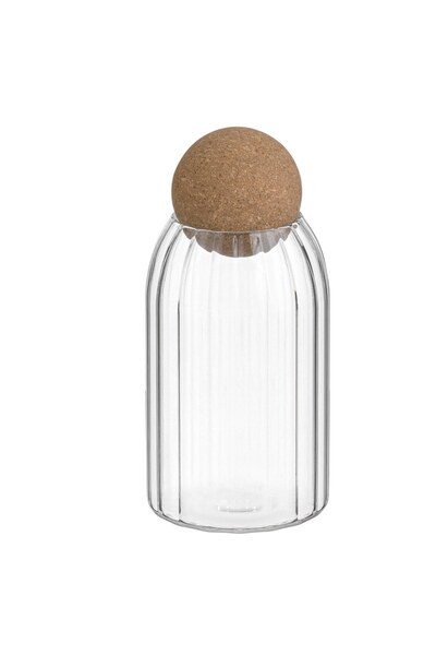 OEM Borcan din Sticla Transparenta cu Cacap din Pluta 770ml