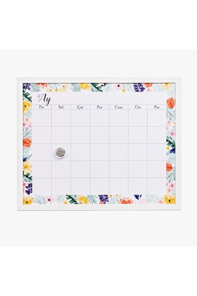 Ofisall Ahşap MDF Çerçeveli Manyetik Takvimli Yazı Tahtası 40.6x50.8 cm + Mar...