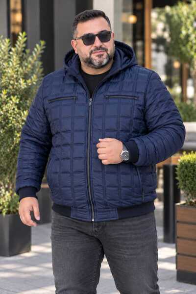 OKER BÜYÜK BEDEN ERKEK seyyar KAPÜŞONLU KAPİTONE MONT, KOL VE BEL LASTİKLİ