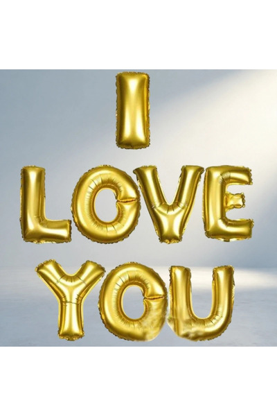 MEKs Stylish Gold Color Foil Balloon I Love cm