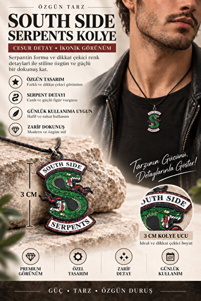 FG KONNİCHİWA South Side Serpents Snake Figured Necklace – 3 cm Pendant