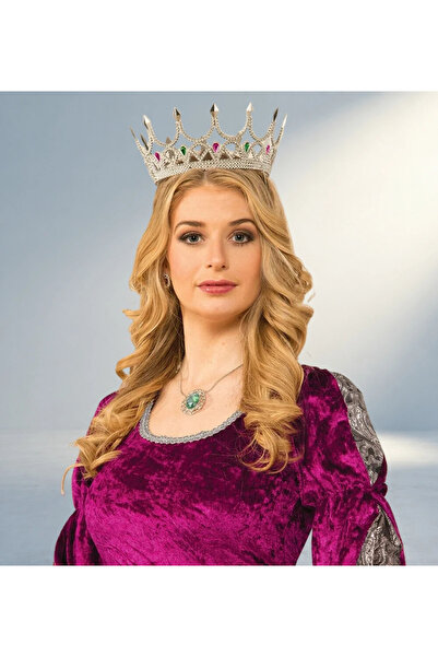 MEKs Stylish Silver Crown Medieval Themed Party Costume Accessory