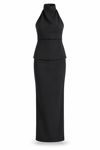 5in1Canpolat Black Blouse Pencil Skirt Set
