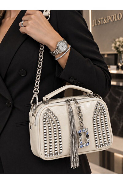 Just Polo Imported Stone-Embellished Luxury Women's Hand and Shoulder Bag wit...