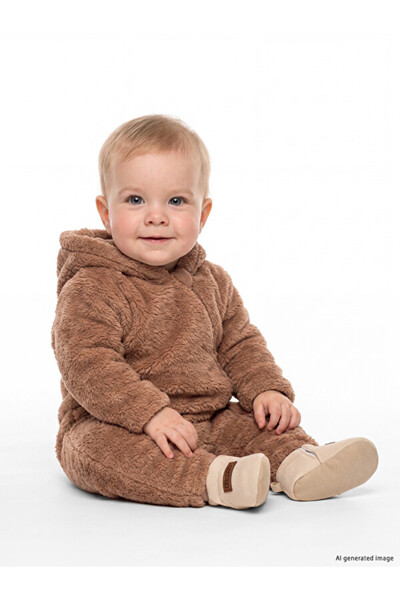 LC Waikiki Timeless Clothing & Timeless Choices Hooded Baby Boy Plush Jumpsuit