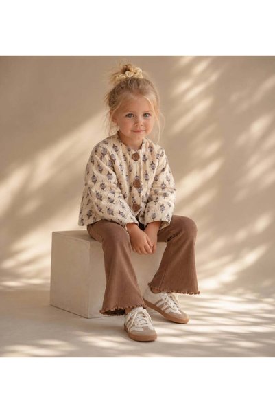 Sweet Luna Ethnic Pattern Quilted and Camisole Bottom 2-Piece Set - Light Coffee