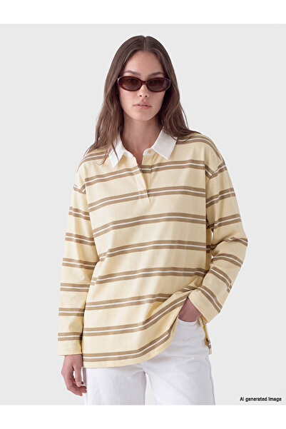 LC Waikiki LCW ModestPolo Yaka Oversize Kadın Sweatshirt Tunik