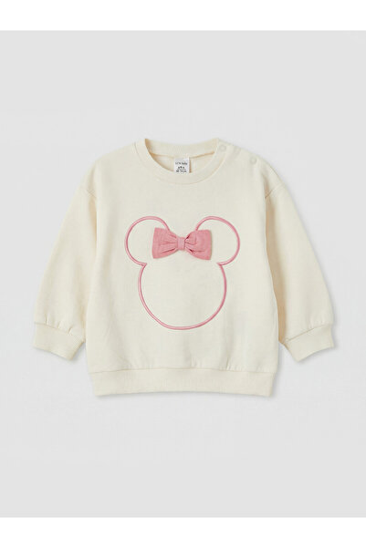 LC Waikiki Peak New Season Beige Licensed Baby Girl Sweatshirt