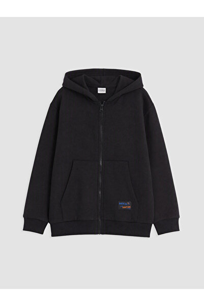 LC Waikiki Peak New Season Black Boys' Zippered Sweatshirt