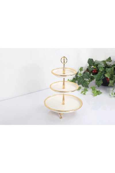 BULUTHOMEAKSESUAR 3-layer porcelain gold color 30cm/21cm/19cm