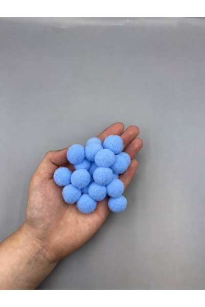 hobimixhobimix Blue Soft Pompom 2 cm - 100 Pieces