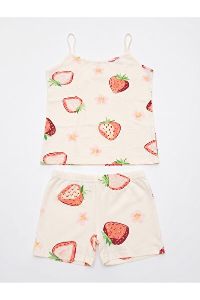 elmas kids Girl's 100% Cotton Strawberry Patterned Athlete Boxer Set