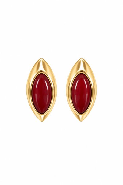 Charmist Steel Vela Earrings Burgundy