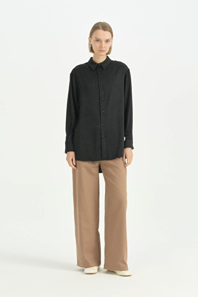 Nihan Vintage Shirt with Pili Detail - Black