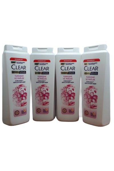 Clear WOMEN YUMUŞAK VE PARLAK KEPEK ŞAMPUANI 600 ML X 4 ADET