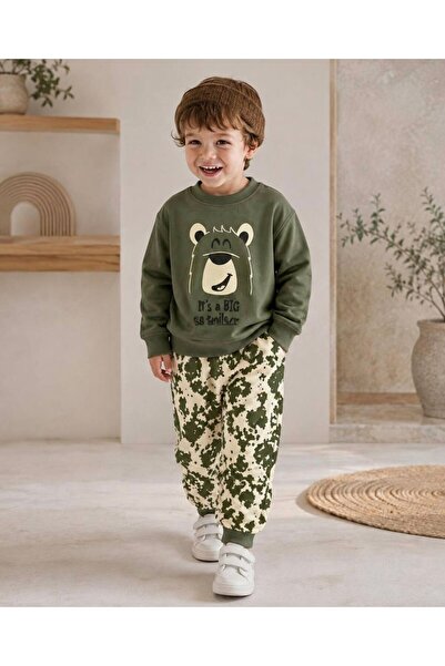 is kids wear Erkek Çocuk It'S A Big Smile Baskılı Sweatshirt ve Eşofman Altı ...