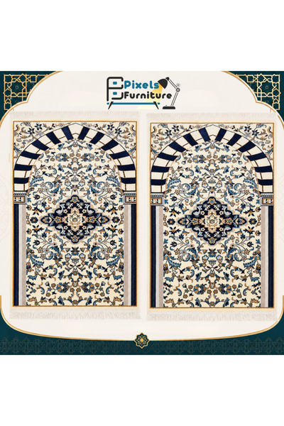 PixelsFurniture Set of 2 Luxurious Prayer Mats with Sacred Geometry Inspired ...