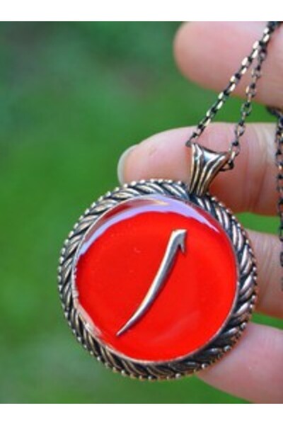 Stoneage Eli̇f Figure Handmade Necklace - Red -