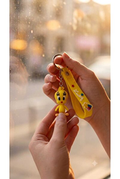 METE MUM Cute Character Figure Silicone Keychain with Strap, Bag Accessory, Car Key Decoration