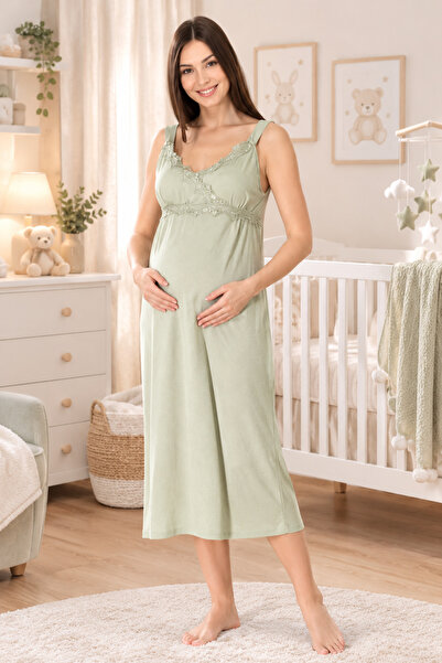 by İGP Breastfeeding-Featured Strap-On Maternity Nightgown Effortt