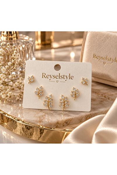 reyselstyle ZİRKON TAŞLI ÇOKLU LÜKS ÇELİK KÜPE