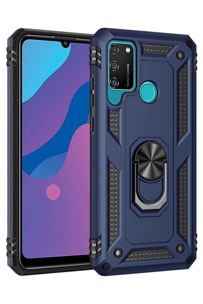 Generic Brand Huawei Y6P Compatible Case Sofia Ring Silicone Cover - Navy Blue