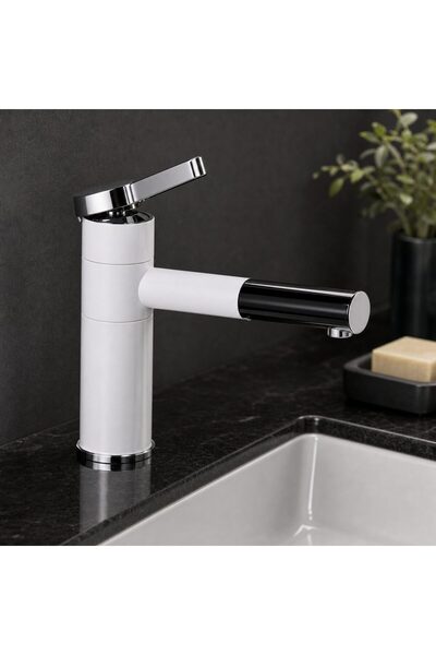 Flippy Baterie Lavoar cu Dus Extractabil, Alama Sanitara, Alb, WZX/2021