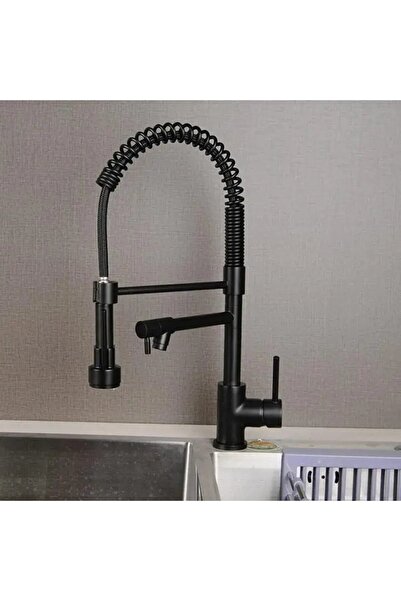 Flippy Baterie Bucatarie cu Dus Extractibil, Inox si Alama Negru, YD/201