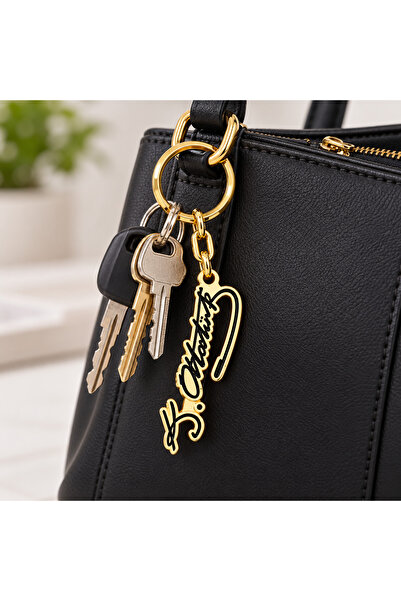 HER ŞEY NOTA www.herseynota.com Ataturk Signature Gold Color Keychain – Styli...