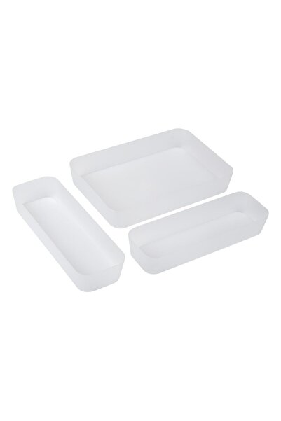 OEM Organizator din Plastic Alb Frosty pentru Sertare - 3buc