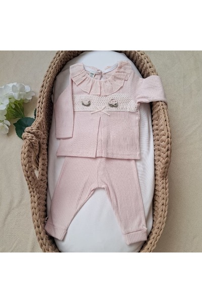 Pembe Çiçek Triko Takım